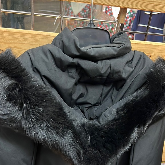 NWT,1 MADISON Detachable FOX FUR PARKA DOWN COAT,(black with black real fur) - Picture 9 of 16